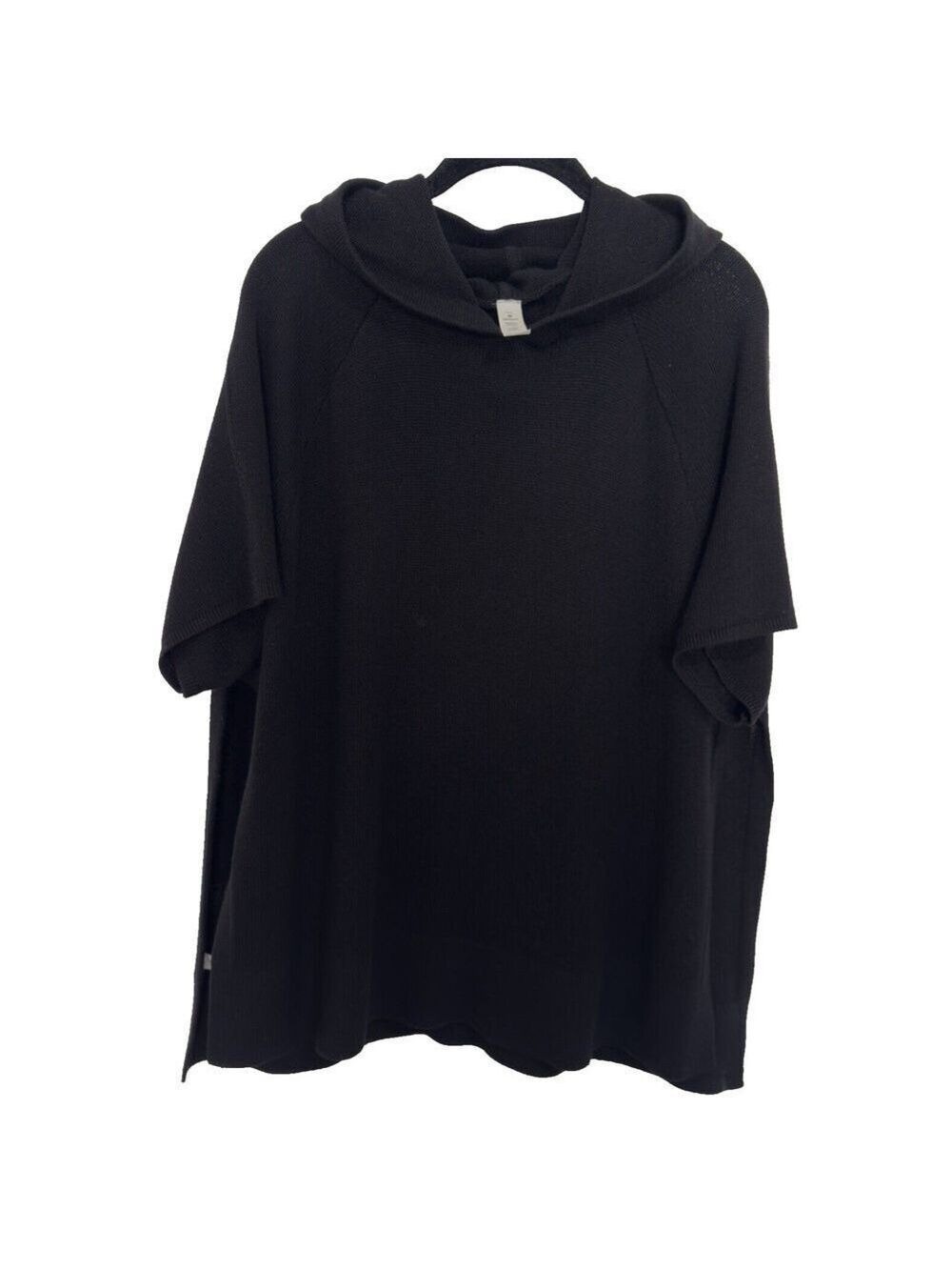 Lululemon Black Opened Up Hood Poncho Sweater Oversized XS/S Cashmere Blend